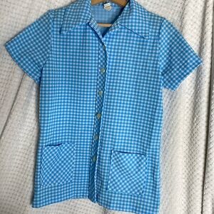 Vintage 70’s polyester grandma shirt top